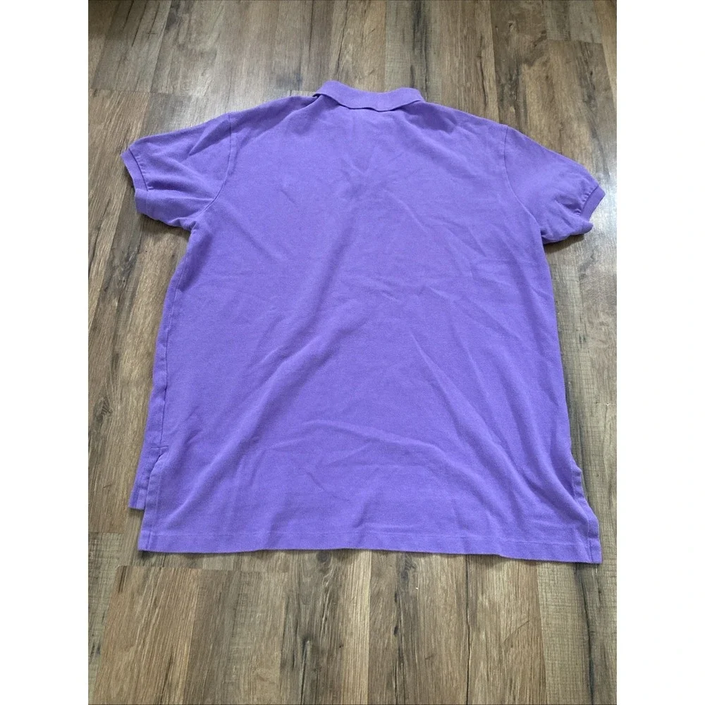 Polo Ralph Lauren Polo Shirt Mens Large Purple Custom Fit Vintage Green Pony